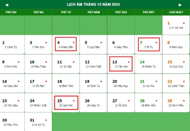 Lịch cắt tóc tháng 12 năm 2024 cập nhật theo lịch âm, dương